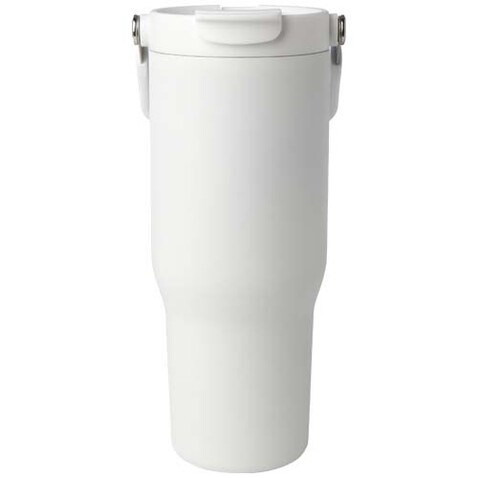 Bronx 900 ml RCS-zertifizierter Kupfer-Vakuum Isolierbecher aus Edelstahl mit Doppelfunktionsdeckel, weiss bedrucken, Art.-Nr. 10086401