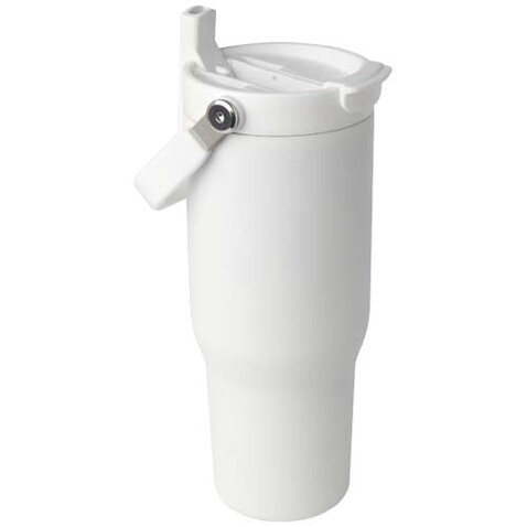 Bronx 900 ml RCS-zertifizierter Kupfer-Vakuum Isolierbecher aus Edelstahl mit Doppelfunktionsdeckel, weiss bedrucken, Art.-Nr. 10086401