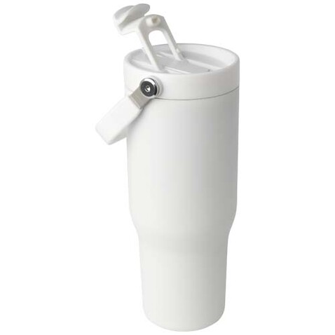Bronx 900 ml RCS-zertifizierter Kupfer-Vakuum Isolierbecher aus Edelstahl mit Doppelfunktionsdeckel, weiss bedrucken, Art.-Nr. 10086401