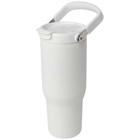 Bronx 900 ml RCS-zertifizierter Kupfer-Vakuum Isolierbecher aus Edelstahl mit Doppelfunktionsdeckel, weiss bedrucken, Art.-Nr. 10086401