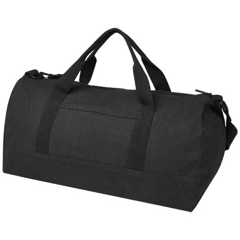 Porter 500 g/m² Aware™ recycelte Reisetasche 50 L, schwarz bedrucken, Art.-Nr. 12074790