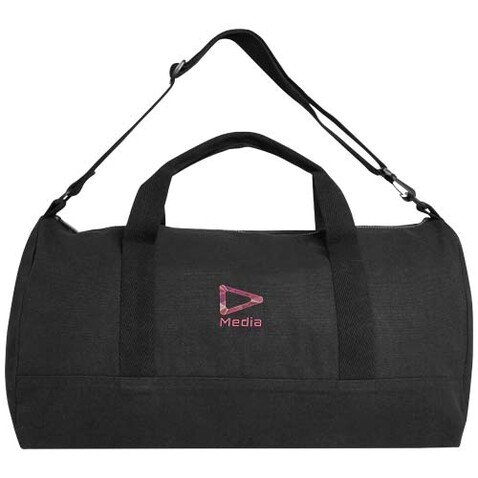Porter 500 g/m² Aware™ recycelte Reisetasche 50 L, schwarz bedrucken, Art.-Nr. 12074790