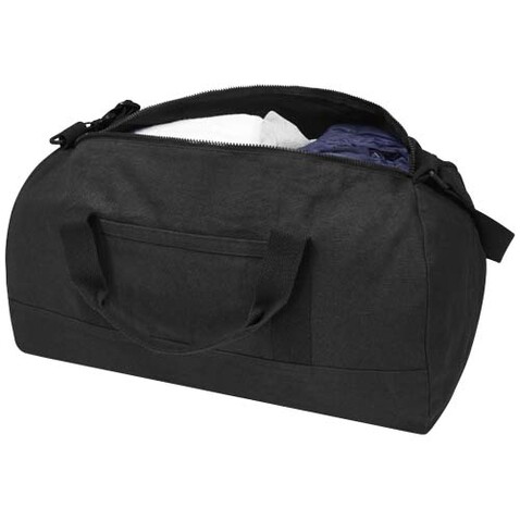 Porter 500 g/m² Aware™ recycelte Reisetasche 50 L, schwarz bedrucken, Art.-Nr. 12074790