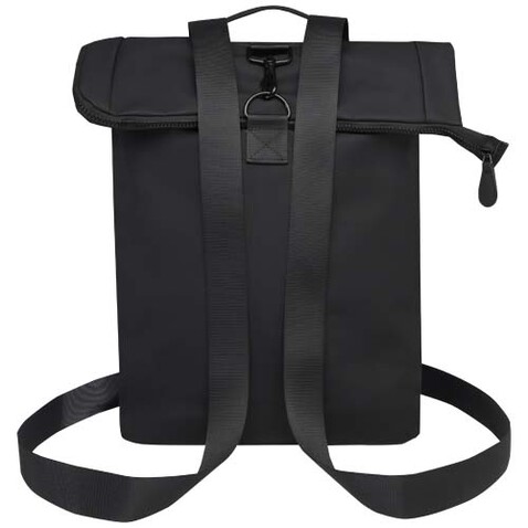Turner 15,6&quot; GRS-recycelter Rolltop Laptop-Rucksack 12 L, schwarz bedrucken, Art.-Nr. 12075090