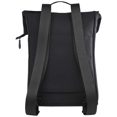 Turner 15,6&quot; GRS-recycelter Rolltop Laptop-Rucksack 12 L, schwarz bedrucken, Art.-Nr. 12075090