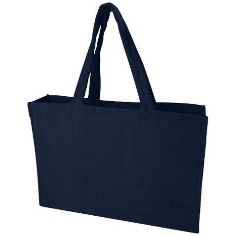 Siam GRS-recycelte Strandtragetasche aus Frottee 13 L, navy bedrucken, Art.-Nr. 12075255