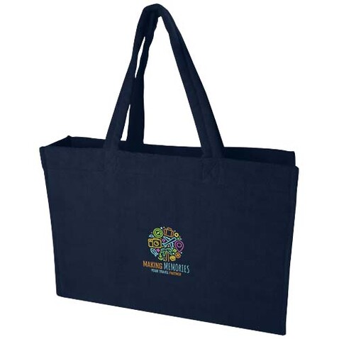 Siam GRS-recycelte Strandtragetasche aus Frottee 13 L, navy bedrucken, Art.-Nr. 12075255