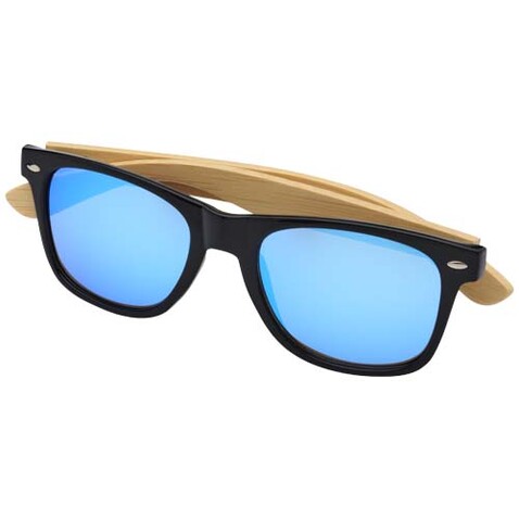 Hue Sonnenbrille mit Bambusbügeln, blau, natur bedrucken, Art.-Nr. 12704952