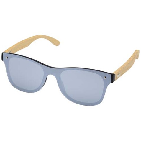 Tan Sonnenbrille mit Bambusbügeln, silber bedrucken, Art.-Nr. 12705081