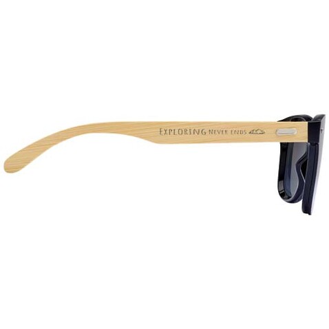 Tan Sonnenbrille mit Bambusbügeln, silber bedrucken, Art.-Nr. 12705081
