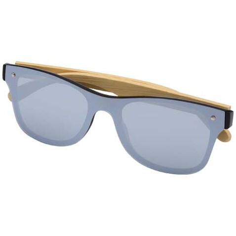 Tan Sonnenbrille mit Bambusbügeln, silber bedrucken, Art.-Nr. 12705081