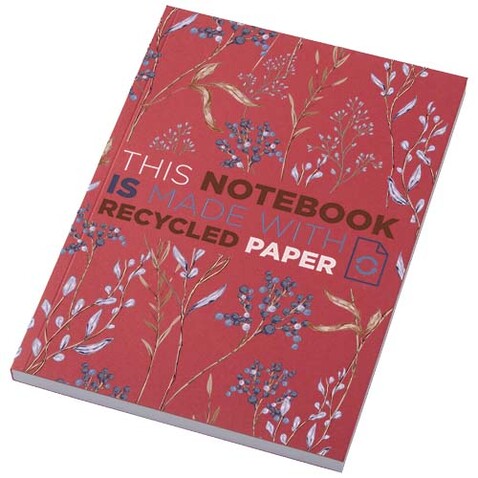 Novella Austen A5 Softcover Notizbuch aus Recyclingmaterial – 100 Blatt, rot bedrucken, Art.-Nr. 21024821