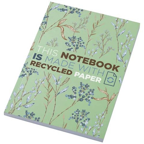 Novella Austen A5 Softcover Notizbuch aus Recyclingmaterial – 100 Blatt, grün bedrucken, Art.-Nr. 21024861