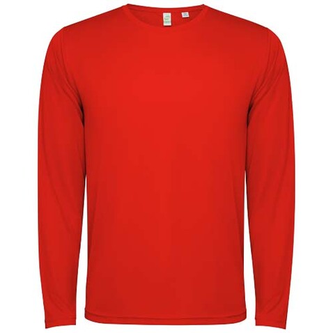Estoril Langarm-Shirt für Kinder, rot bedrucken, Art.-Nr. K04324IM