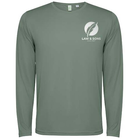 Estoril Langarm-Shirt für Kinder, Laurel green bedrucken, Art.-Nr. K0432D7M