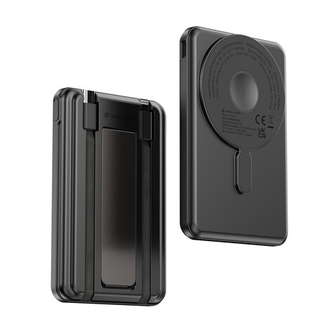 Urban Vitamin Redwood 5-in-1 5.000mAh 20W PD magn. Powerbank schwarz bedrucken, Art.-Nr. P322.7101