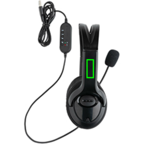 Over-Ear Headset mit Kabel schwarz bedrucken, Art.-Nr. P329.151