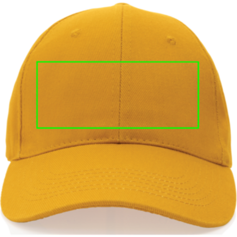 Impact 6 Panel Kappe aus 280gr rCotton mit AWARE™ Tracer gelb bedrucken, Art.-Nr. P453.306
