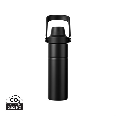 VINGA Baltimore Trek RCS recycelte SS Flasche 600ml schwarz bedrucken, Art.-Nr. V4300601