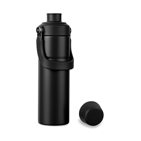 VINGA Baltimore Trek RCS recycelte SS Flasche 600ml schwarz bedrucken, Art.-Nr. V4300601