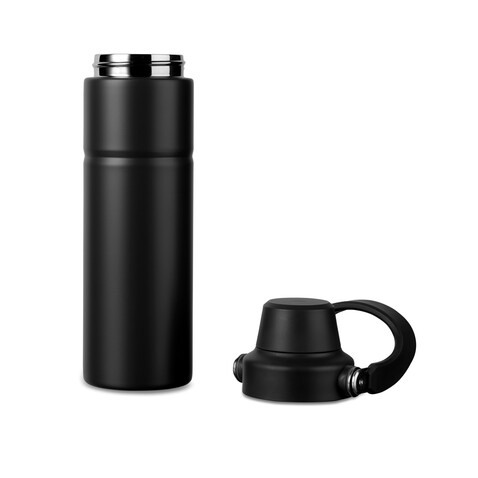 VINGA Baltimore Trek RCS recycelte SS Flasche 600ml schwarz bedrucken, Art.-Nr. V4300601