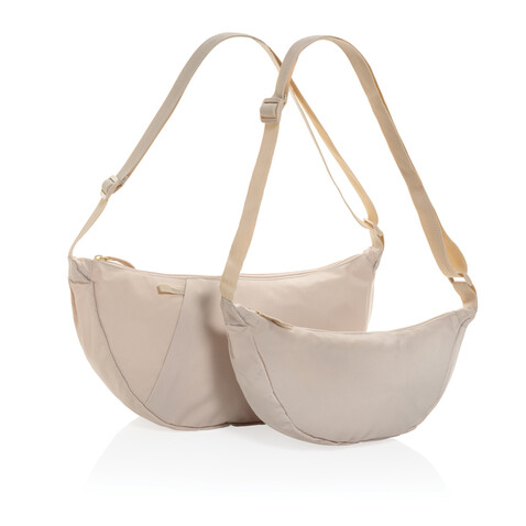 Crescent AWARE™ RPET Half-Moon Sling Tasche beige bedrucken, Art.-Nr. P763.2019 Crescent AWARE™ RPET Half-Moon Sling Tasche beige bedrucken, Art.-Nr. P763.2019