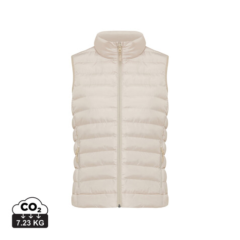 IQONIQ Meru Damen Bodywarmer aus recyceltem Polyester beige bedrucken, Art.-Nr. T4702.030.XXXL