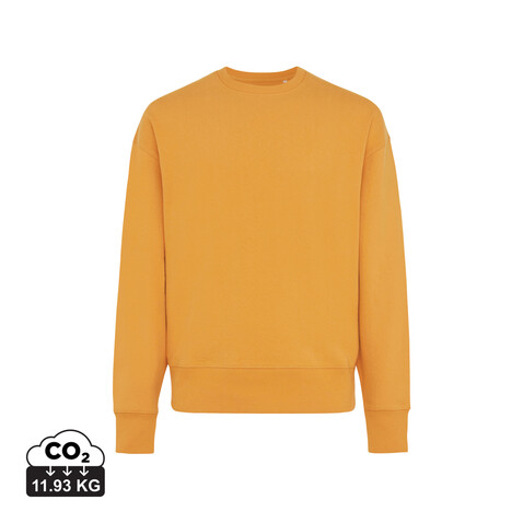 IQONIQ Kruger Relax-Rundhals-Sweater aus recycelt. Baumwolle sundial orange bedrucken, Art.-Nr. T9302.012.XXXL