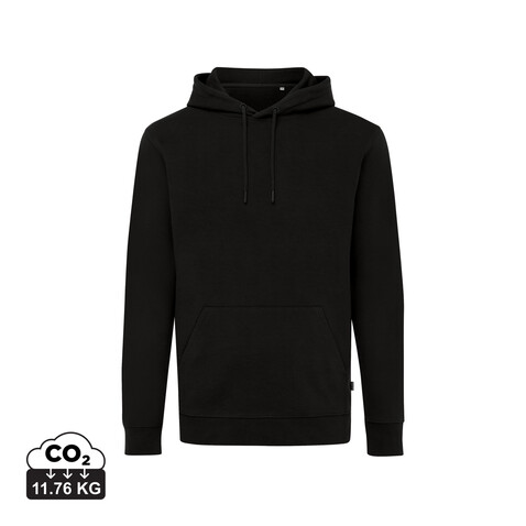 IQONIQ Jasper Hoodie aus recycelter Baumwolle schwarz bedrucken, Art.-Nr. T9400.001.4XL