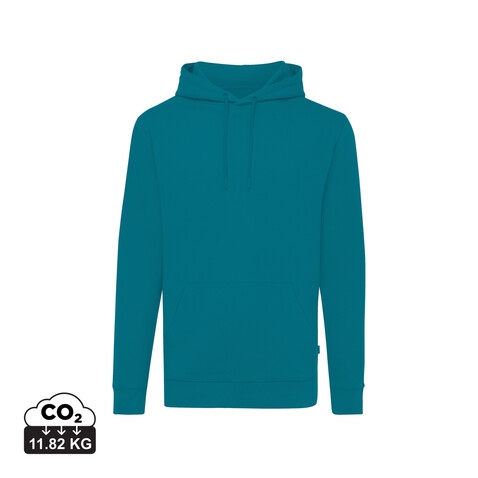 IQONIQ Jasper Hoodie aus recycelter Baumwolle verdigris bedrucken, Art.-Nr. T9400.009.XXS