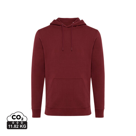 IQONIQ Jasper Hoodie aus recycelter Baumwolle burgunderrot bedrucken, Art.-Nr. T9400.007.L
