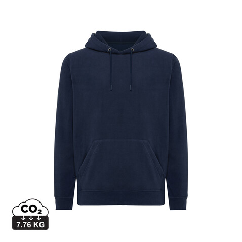 IQONIQ Trivor Mikrofleece-Kapuzen-Pulli aus recyc. Polyester navy blau bedrucken, Art.-Nr. T9403.002.XXXL