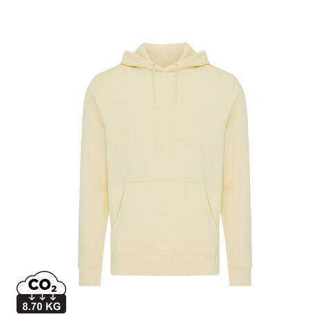 IQONIQ Rila Lightweight Hoodie aus recycelter Baumwolle cream yellow bedrucken, Art.-Nr. T9404.036.S