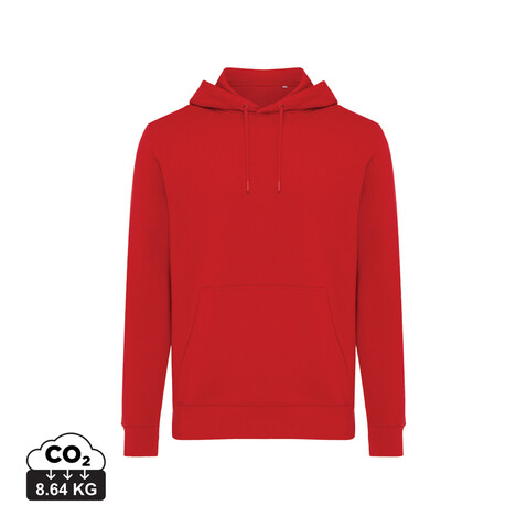 IQONIQ Rila Lightweight Hoodie aus recycelter Baumwolle rot bedrucken, Art.-Nr. T9404.029.S