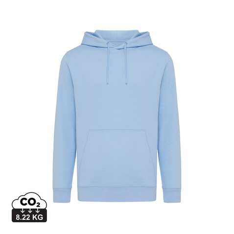 IQONIQ Rila Lightweight Hoodie aus recycelter Baumwolle sky blue bedrucken, Art.-Nr. T9404.022.M