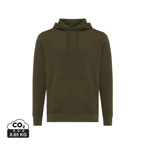 IQONIQ Rila Lightweight Hoodie aus recycelter Baumwolle khaki bedrucken, Art.-Nr. T9404.020.XXXL