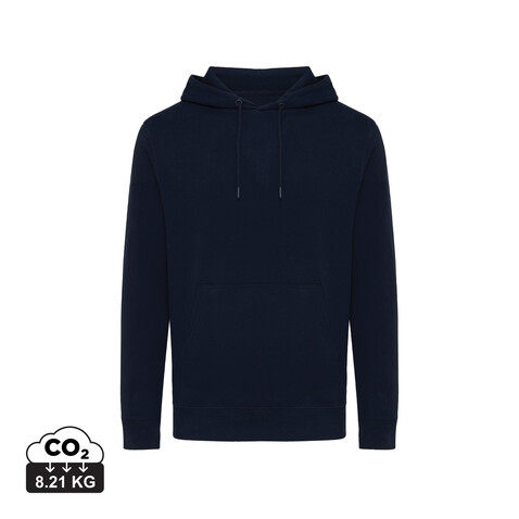 IQONIQ Rila Lightweight Hoodie aus recycelter Baumwolle navy blau bedrucken, Art.-Nr. T9404.002.XL
