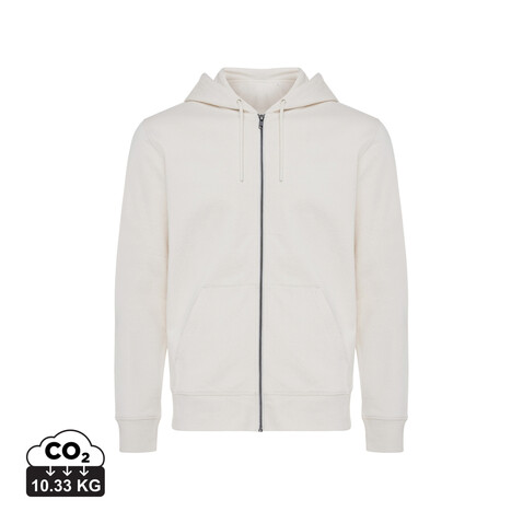 IQONIQ Abisko Zip-Kapuzenpullover aus recycelter Baumwolle natural raw bedrucken, Art.-Nr. T9600.018.XS