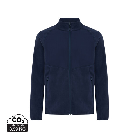 IQONIQ Talung Mikrofleece Jacke aus recyceltem Polyester navy blau bedrucken, Art.-Nr. T9603.002.L