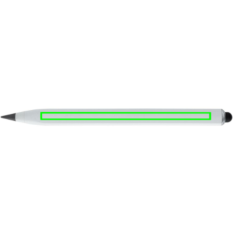 Eon Infinity Multitasking Stift aus RCS recycelt. Aluminium weiß bedrucken, Art.-Nr. P221.013