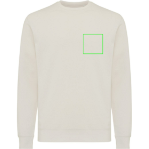 IQONIQ Etosha Lightweight Sweater aus recycelter Baumwolle ivory white bedrucken, Art.-Nr. T9303.040.L