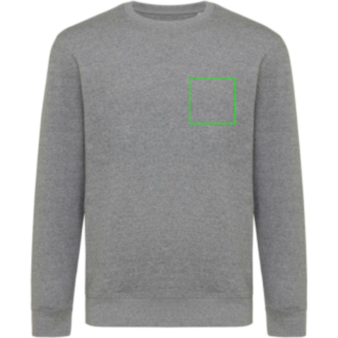 IQONIQ Etosha Lightweight Sweater aus recycelter Baumwolle light heather anthracite bedrucken, Art.-Nr. T9303.034.XXXL