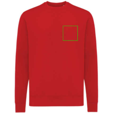 IQONIQ Etosha Lightweight Sweater aus recycelter Baumwolle rot bedrucken, Art.-Nr. T9303.029.L