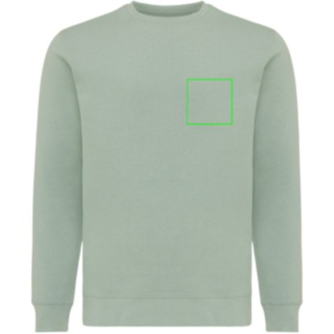 IQONIQ Etosha Lightweight Sweater aus recycelter Baumwolle Iceberg green bedrucken, Art.-Nr. T9303.023.XXXL