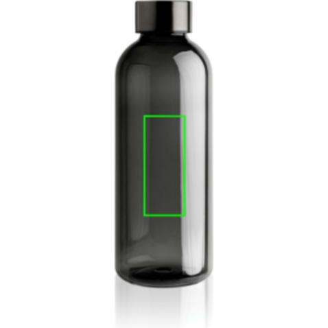 Auslaufsichere Trinkflasche mit Metalldeckel schwarz bedrucken, Art.-Nr. P433.441