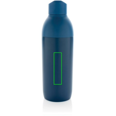 Flow Vakuumflasche aus RCS recyceltem Stainless-Steel blau bedrucken, Art.-Nr. P435.545