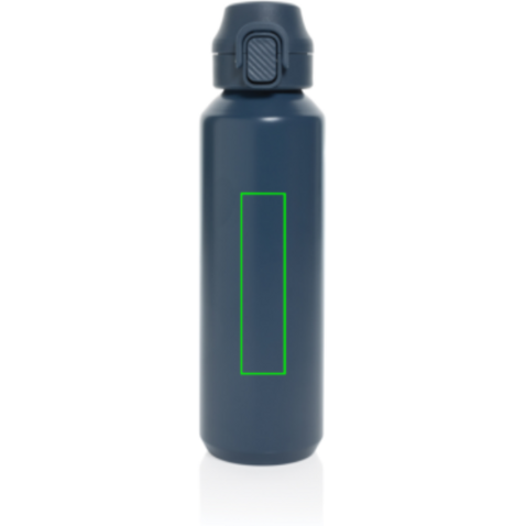 Via RCS Re-Steel Sportflasche mit Verschluss, 600ml navy blau bedrucken, Art.-Nr. P437.5025