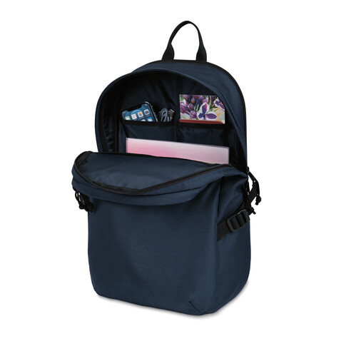 Renew AWARE™ rPET 15&#039;&#039; Laptop-Rucksack navy blau bedrucken, Art.-Nr. 100806-410