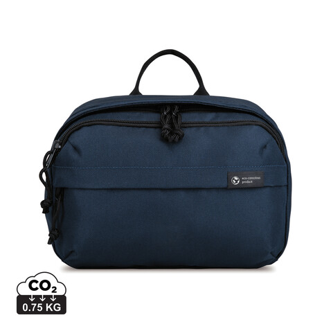 Renew AWARE™ rPET Kosmetiktasche navy blau bedrucken, Art.-Nr. 101037-410