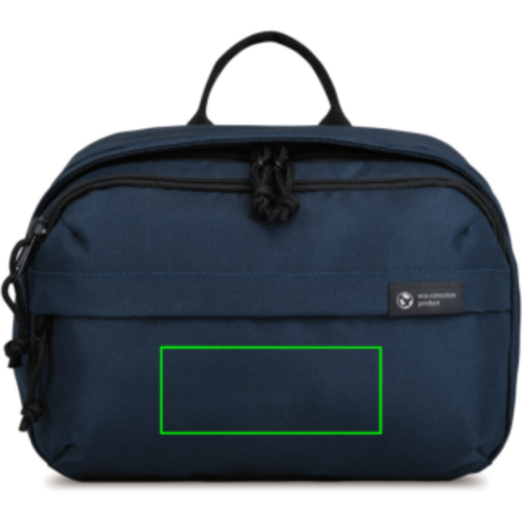 Renew AWARE™ rPET Kosmetiktasche navy blau bedrucken, Art.-Nr. 101037-410